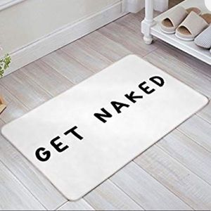 “get naked” bath mat